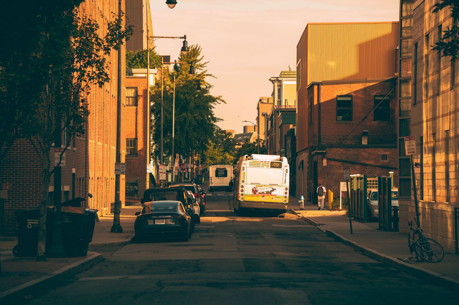 Black SUV on a brick-lined street in Boston