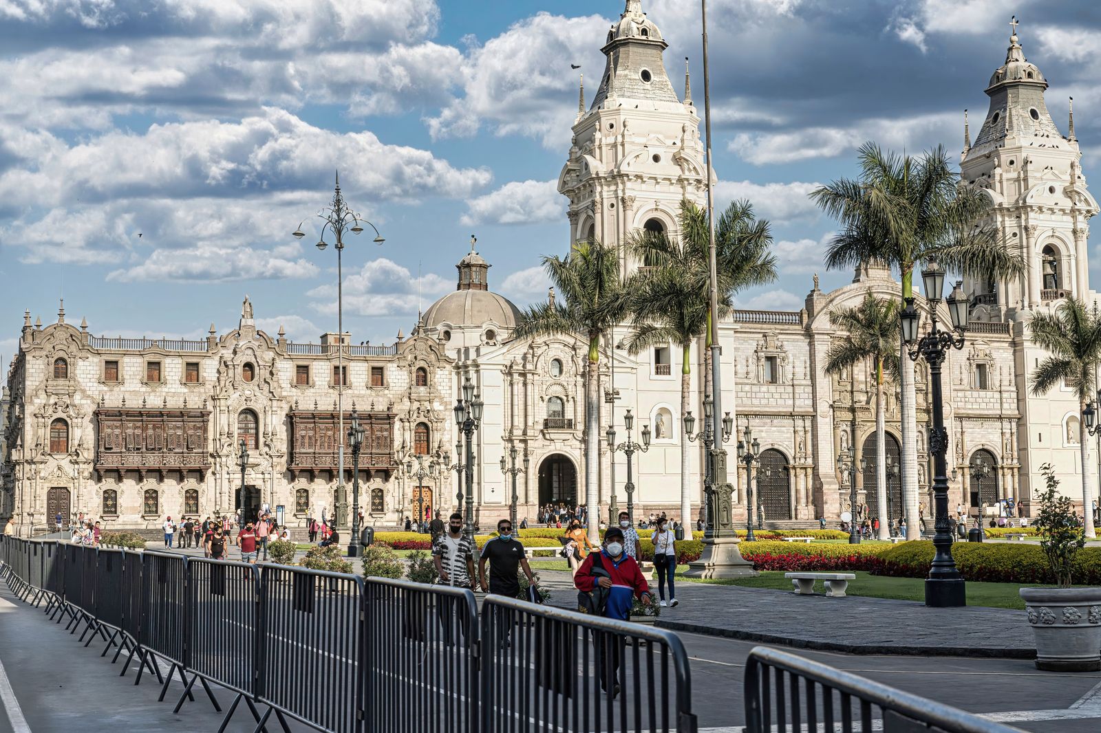 Colonial balconies around the historic centre of Lima