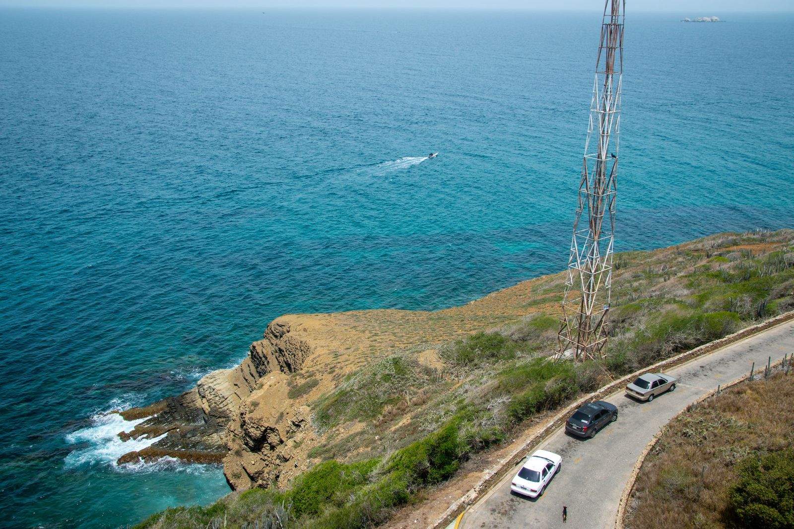 Coastal road above the Riviera between Nice and Monaco