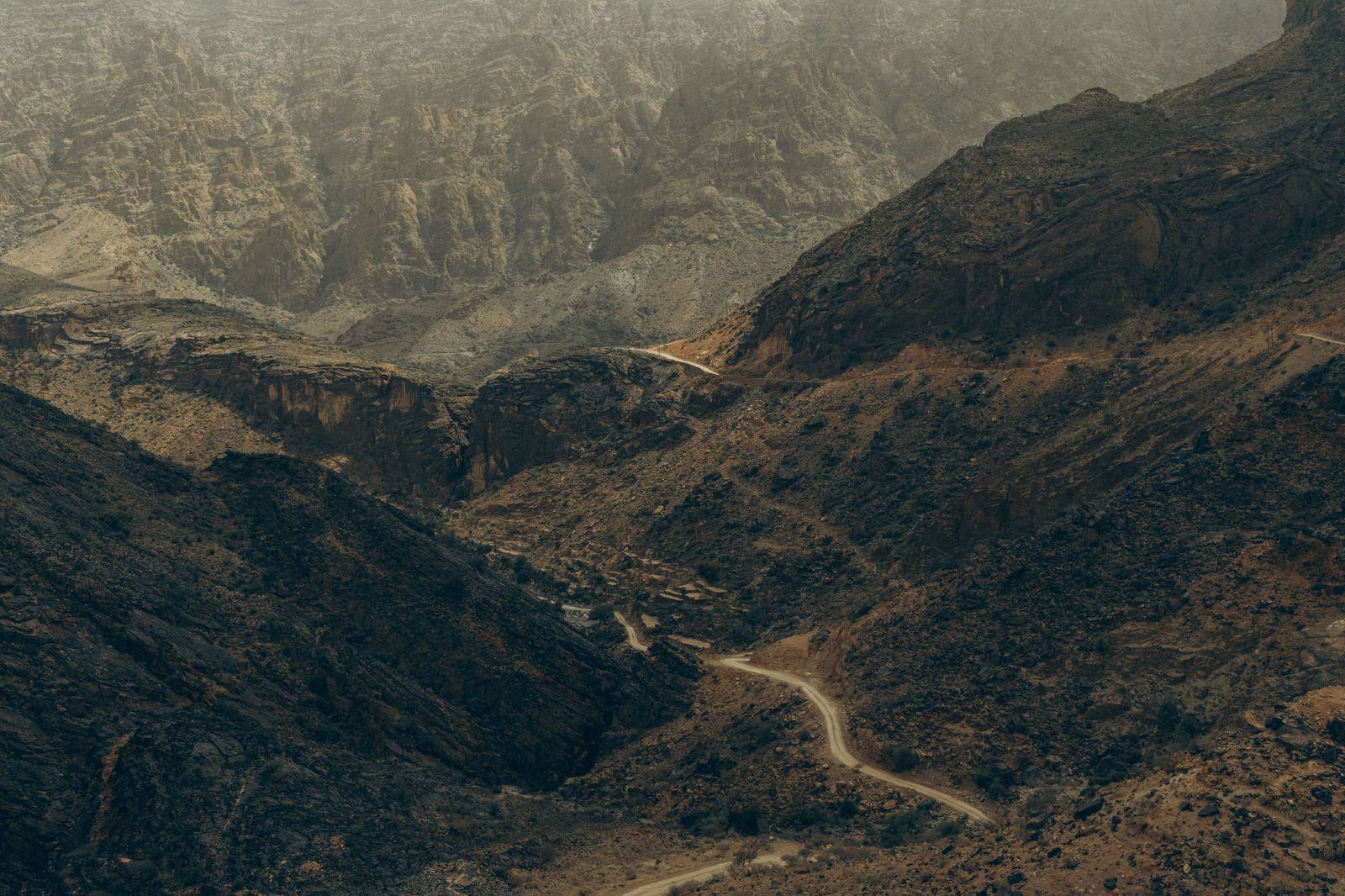 Mountain road through the Hajar range near Muscat