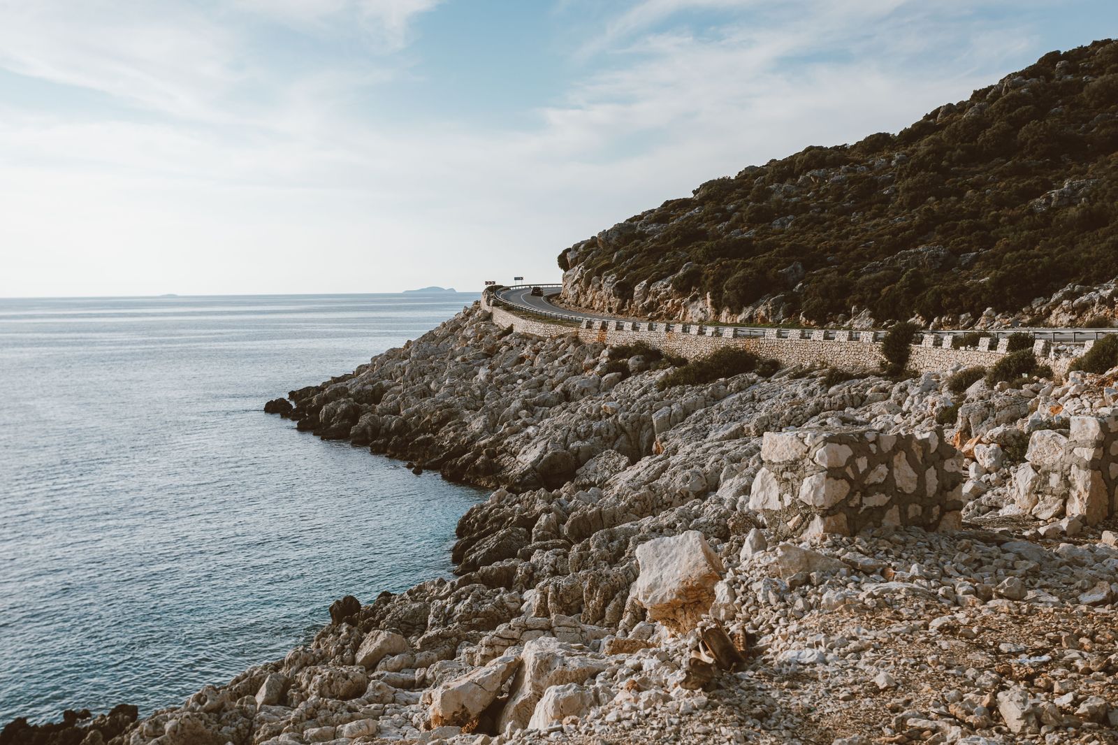 Corniche road above the Mediterranean between Nice and Monaco