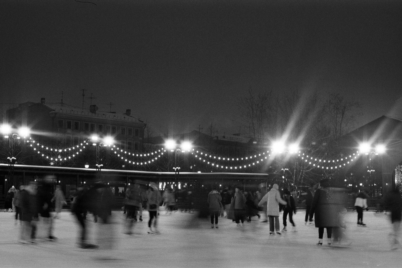 Skating on the Rideau Canal in winter