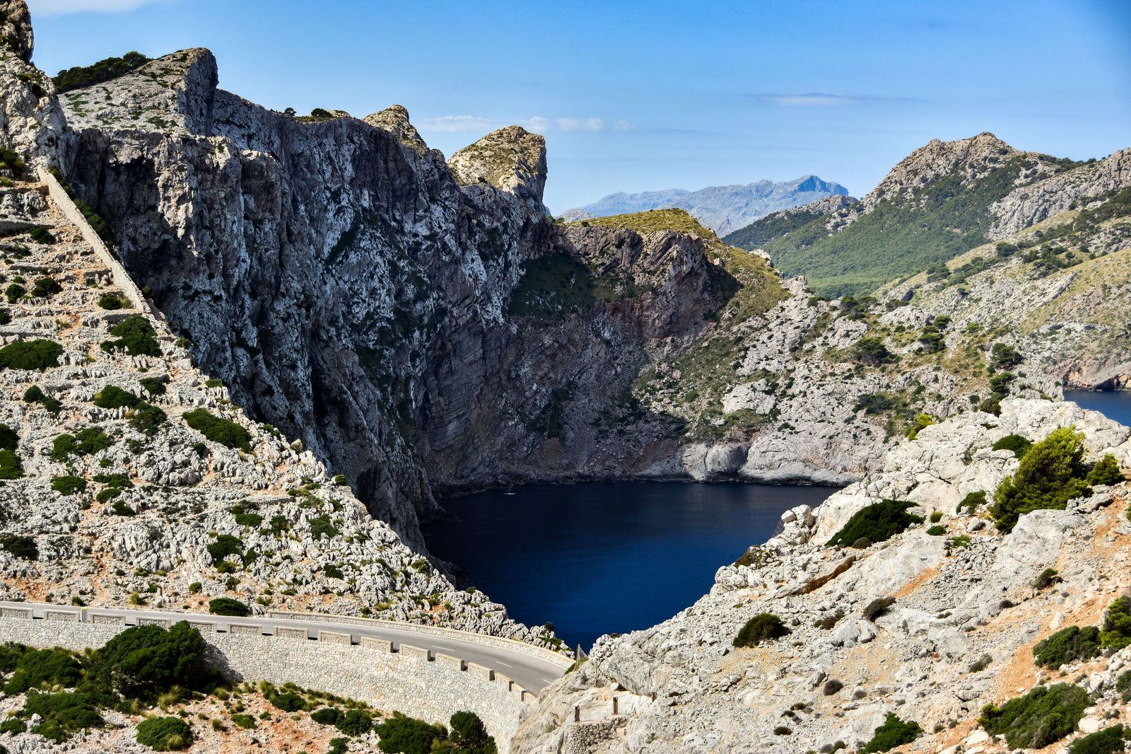 Coastal road through the Serra de Tramuntana in Mallorca