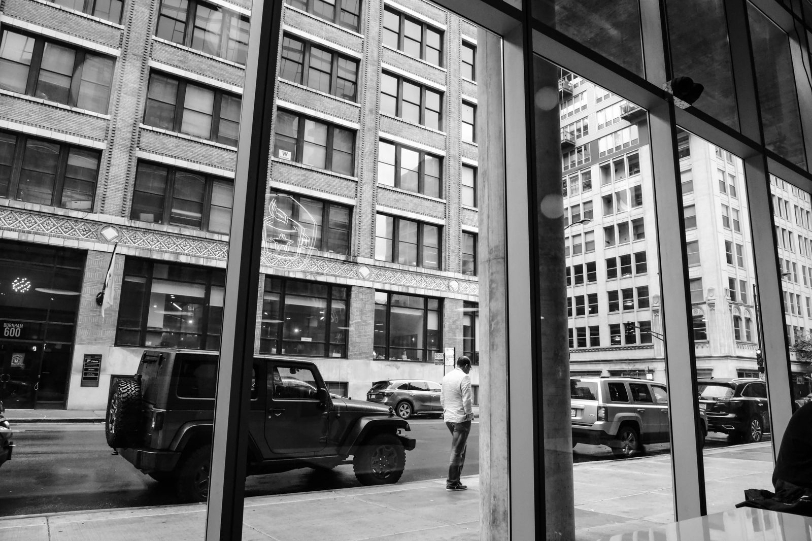 Black SUV on a downtown Toronto street