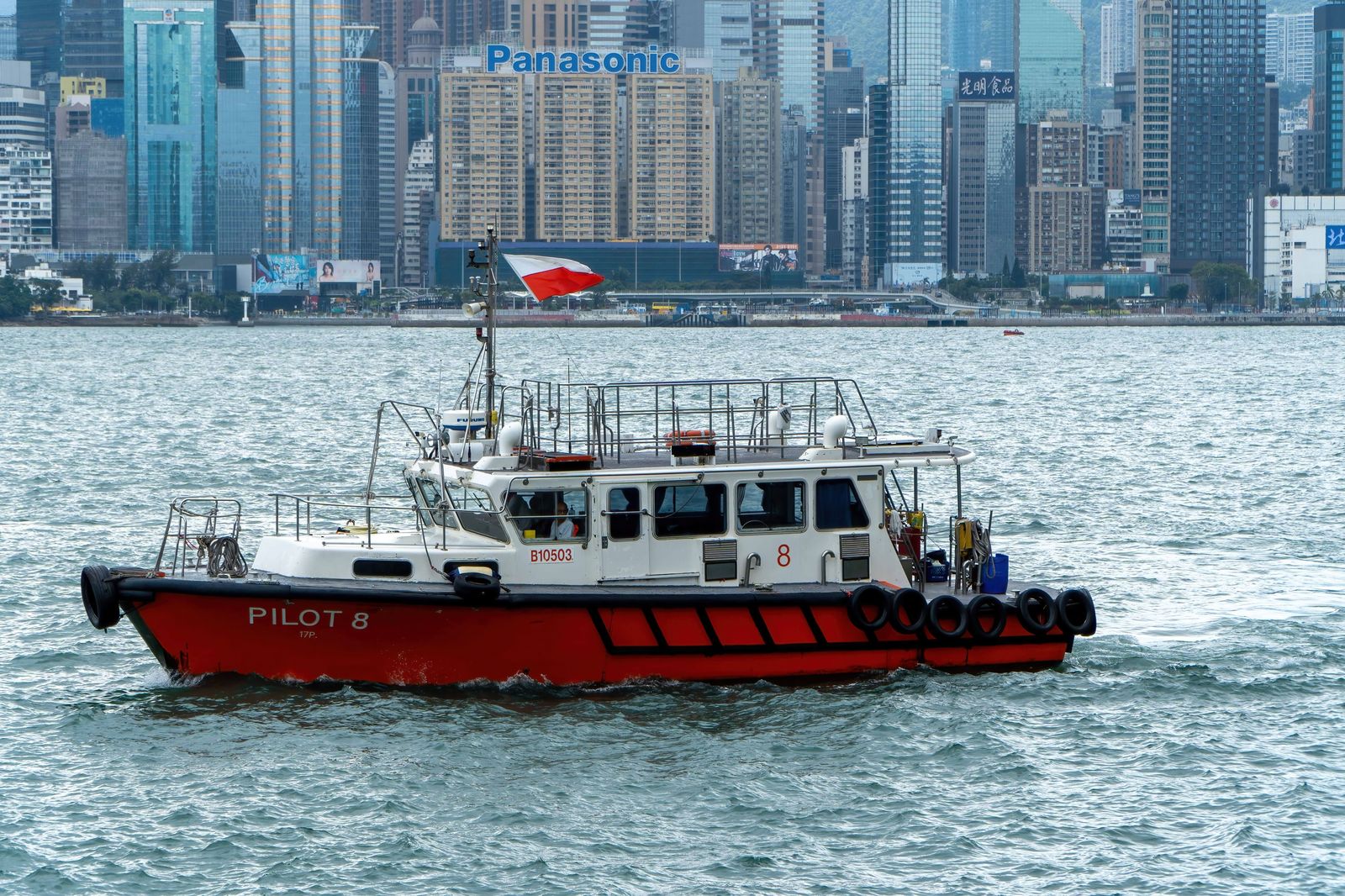 Launch approaching a boat landing used for crew transfers